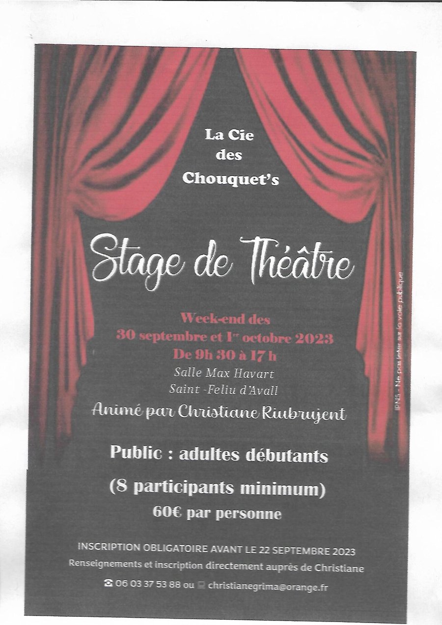 Affiche · Stage automne 2023